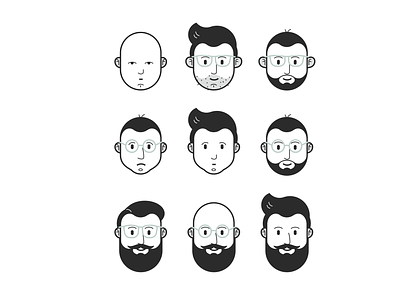 Editable avatars branding character figma illustration simple vector