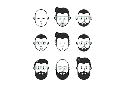 Editable avatars branding character figma illustration simple vector