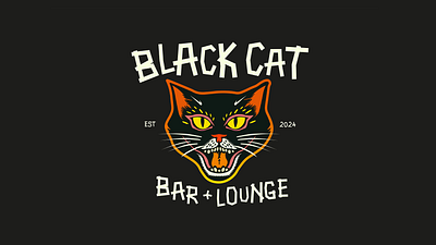 Black Cat - Bar & Lounge bar branding cocktail design dive bar graphic design layout logo menu restraurant