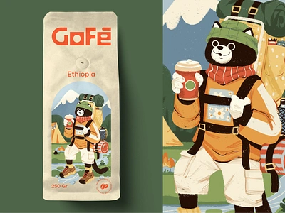 Coffee Pouch Packaging Design branding cat character art coffee design design studio digital art digital illustration drink graphic design identity design illustration illustrator marketing marketing design packaging packaging design pouch packaging travel visual identity