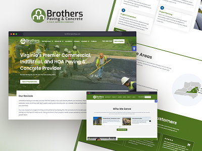 Brothers Paving & Concrete - New Website Design & Build concrete construction corporate green website homepage paving rounded buttons ui ux uxui web web design website