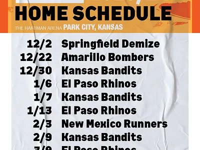 WICHITA WINGS 23/24 Home Schedule design graphic design graphics