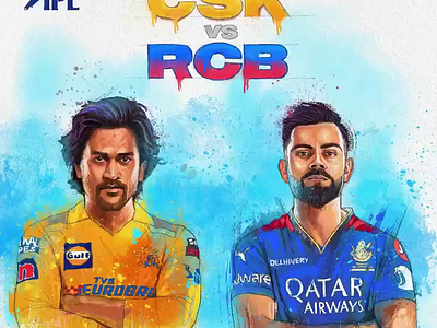 IPL 2024: CSK vs RCB - Illustrated Clash 3d animation branding graphic design ill illustration motion graphics ui