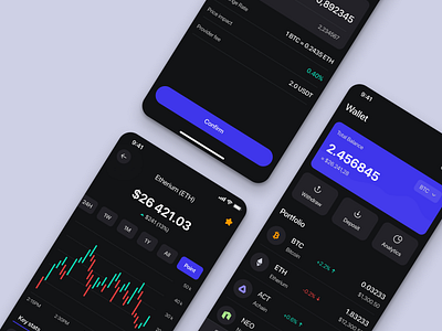 Crypto App Interface app crypto crypto app crypto trade app design finance finance app financial fintech mobile app product product design ui uidesign uiuxdesign ux uxdesign