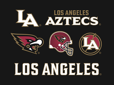 05/32 – Los Angeles Aztecs aztecs branding california design football graphic design illustration la logo los angeles sports sports branding typography