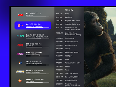 TV Program app branding design development film movie program show smart tv tv ui ux
