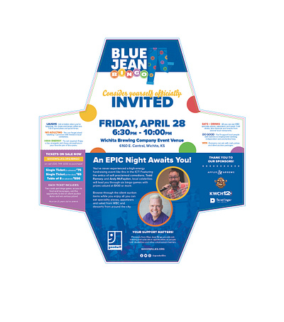 Goodwill Blue Jean Bingo Folded Event Invitation branding design graphics logo vector