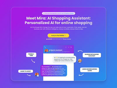 Landing page for SaaS: AI Shopping Assistant branding graphic design landing page landing page design saas website ui ui design ux ux design visual design web design website design