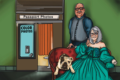 Color Photos drawing family portrait illustration procreate