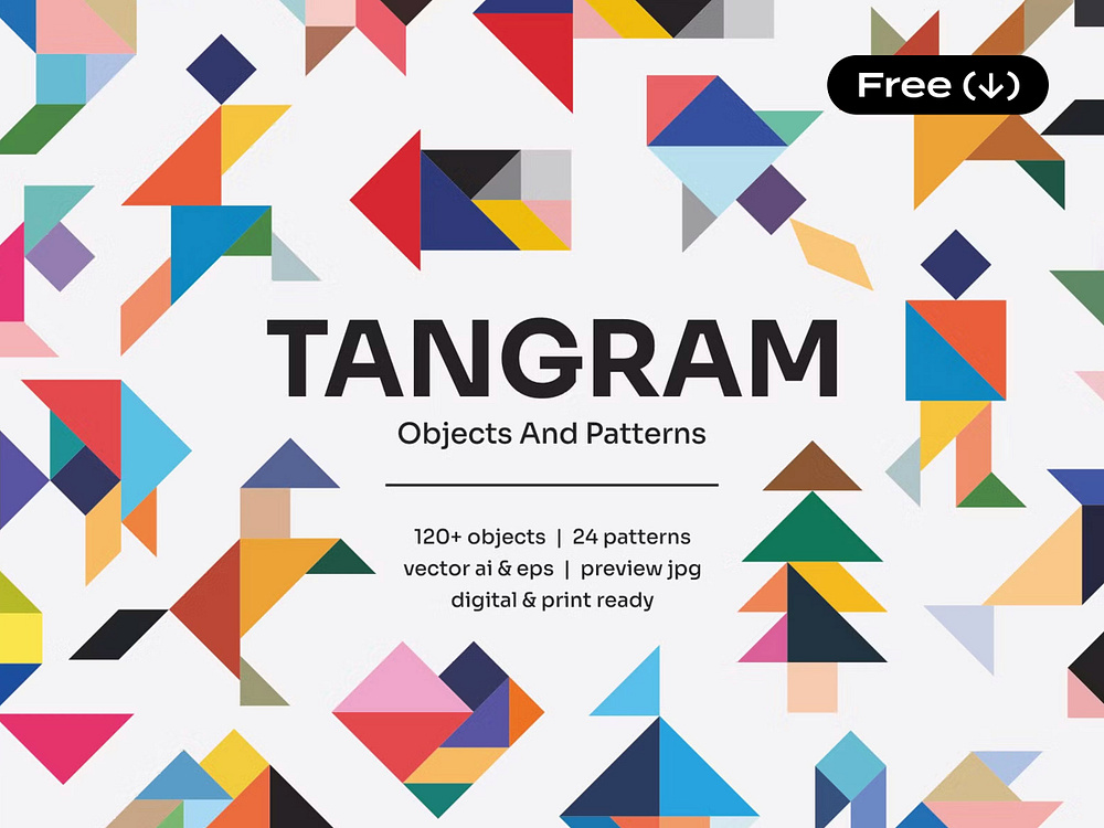 Tangram designs, themes, templates and downloadable graphic elements on