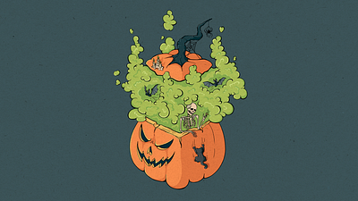 What's in your head? 02 | Halloween art character halloween illustration pumpkin spooky