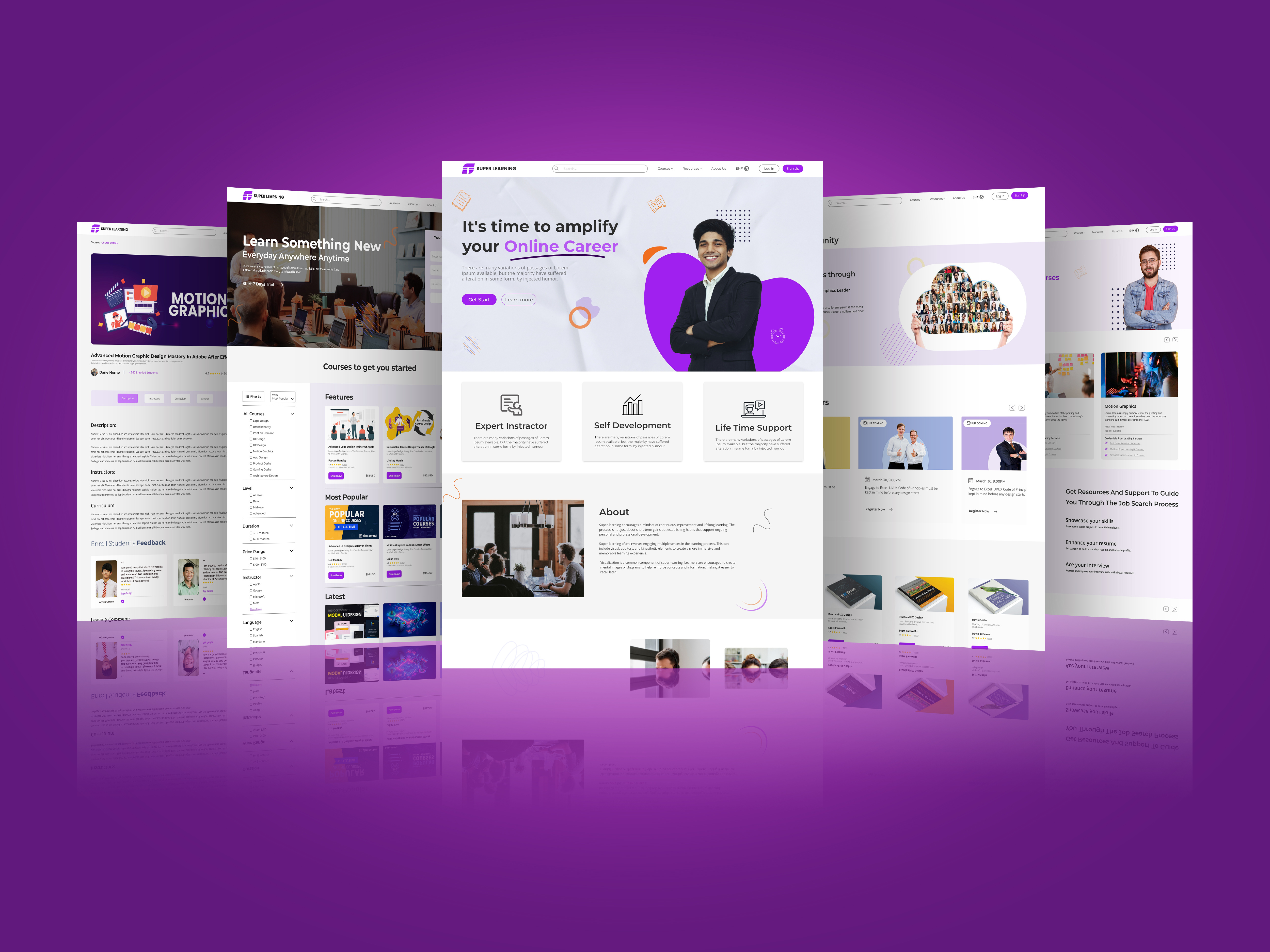 E-Learning Full Website - UI/UX Design 1 e learning design 1 e learning website project 1 education website adobe xd course branding course e learning e learning online website e learning website template education educational learning platform modren popular top 10 e learning website uidesign uiux uxdesign webdesign website clean design