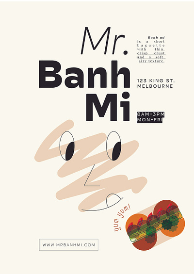 Mr. Banh Mi branding design geometric design graphic design illustration logo marketing poster design