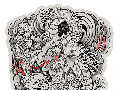 Japanese sleeve apparel clothing project design clothes dragon graphic design illustration japan japanese fashion japanese mythology japanese sleeve japanese tattoo print clothes