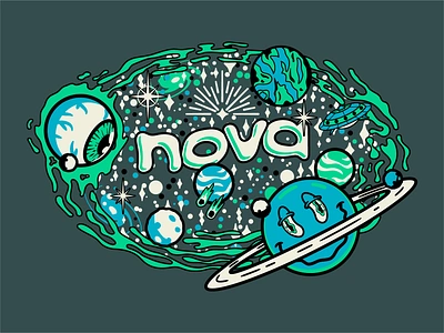 Nova Chief of Staff asteroids chief clouds cosmic crumby creative eyeball illustration local moon nova planet space staff stars stellar vector art