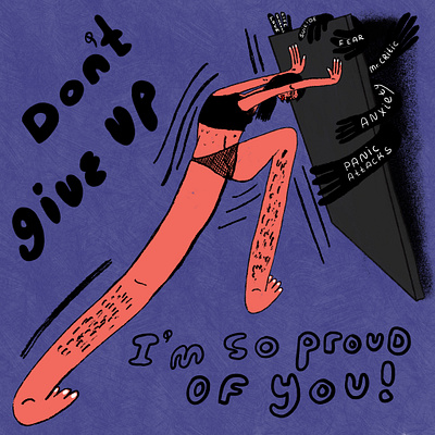 Don't give up! 2dillustration comic digital art digitalart digitalartist mental health psychology support