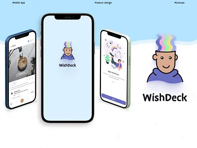 WishDeck | Creative Mobile App 3d branding design figma illustration logo mobile app mockup ui user flow uxui wireframes