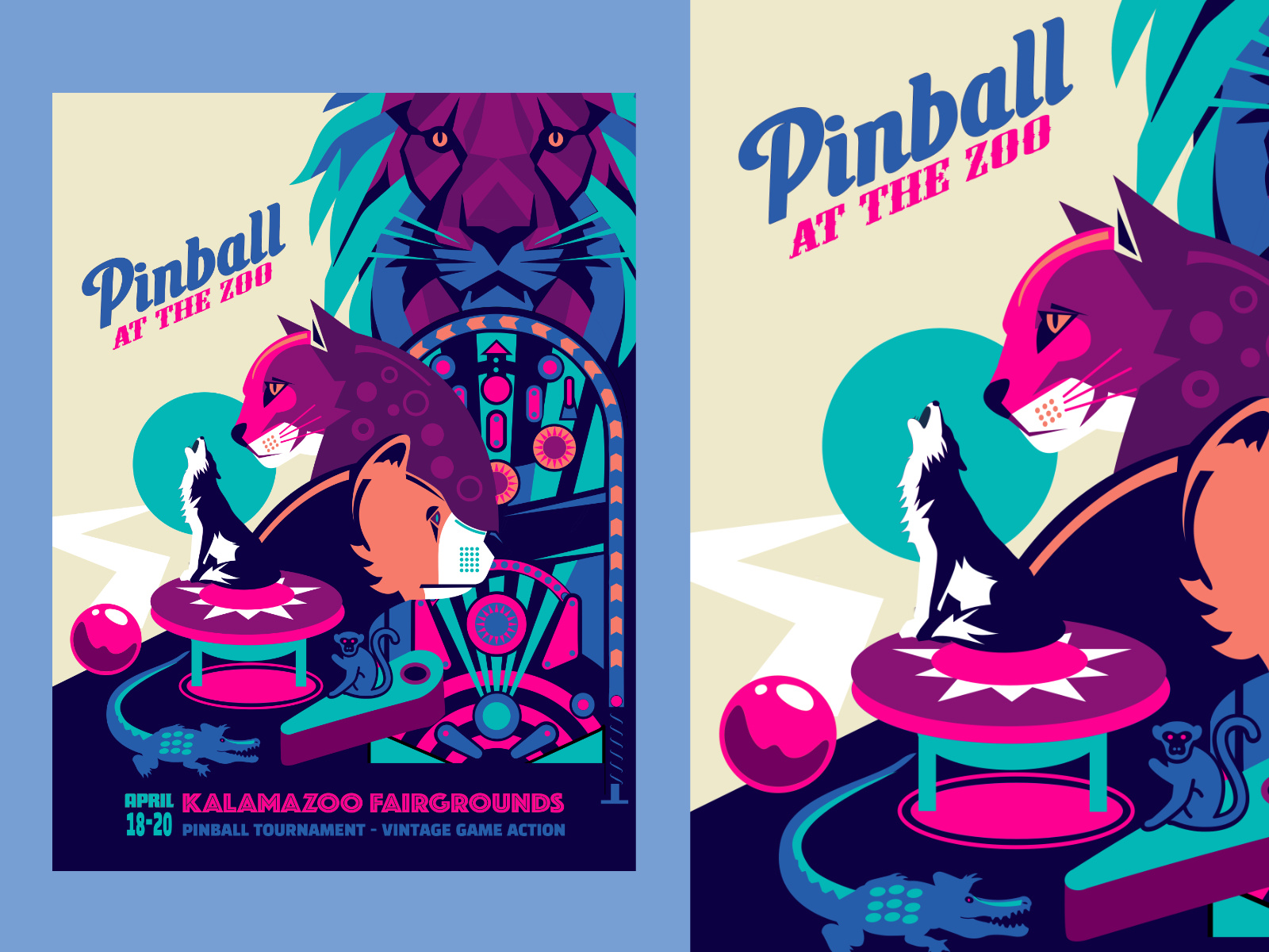 Pinball at the Zoo 2024 Poster Design by Steve Jencks on Dribbble