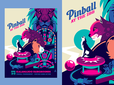 Pinball at the Zoo 2024 Poster Design design pinball poster