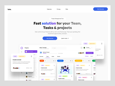 Project Management Landing page