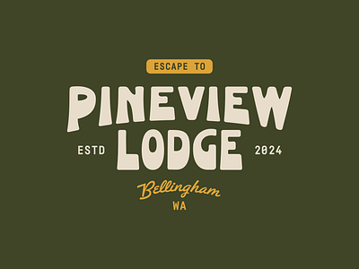 Pineview Lodge Branding airbnb branding cabin escape forrest lodge pine washington