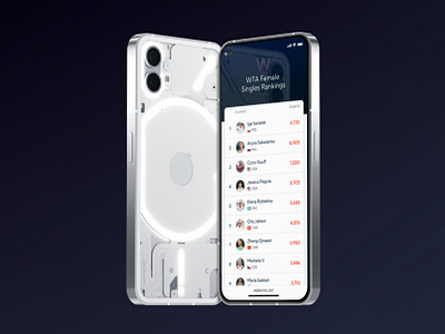 Leaderboard on mobile app app interface mobile tennis ui