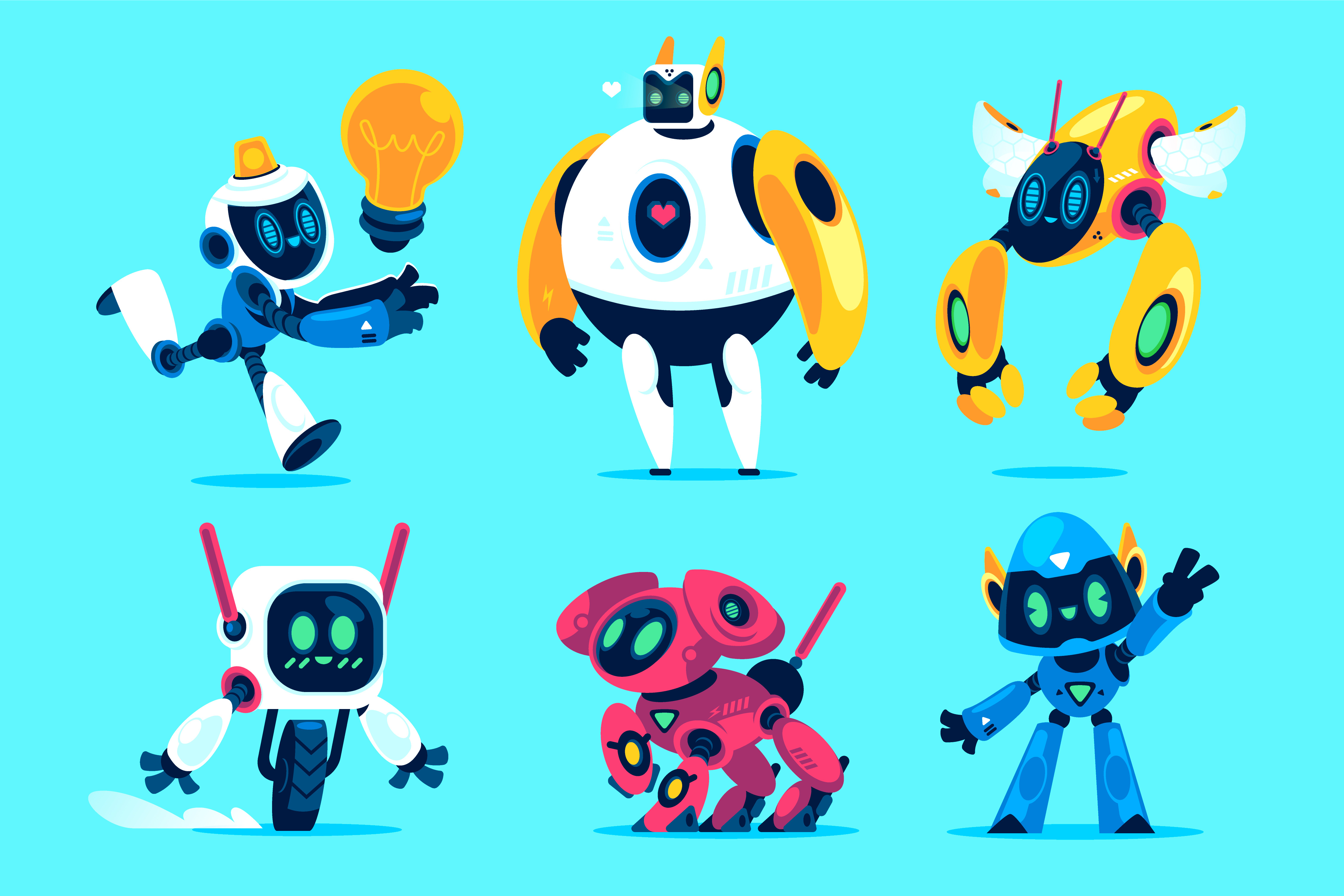Robot Pals ai ai companion android artificial inteligence b2b blue bot business cartoon character design freepik illustration mascot robot sci fi science tech technology