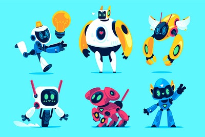 Robot Pals ai ai companion android artificial inteligence b2b blue bot business cartoon character design freepik illustration mascot robot sci fi science tech technology