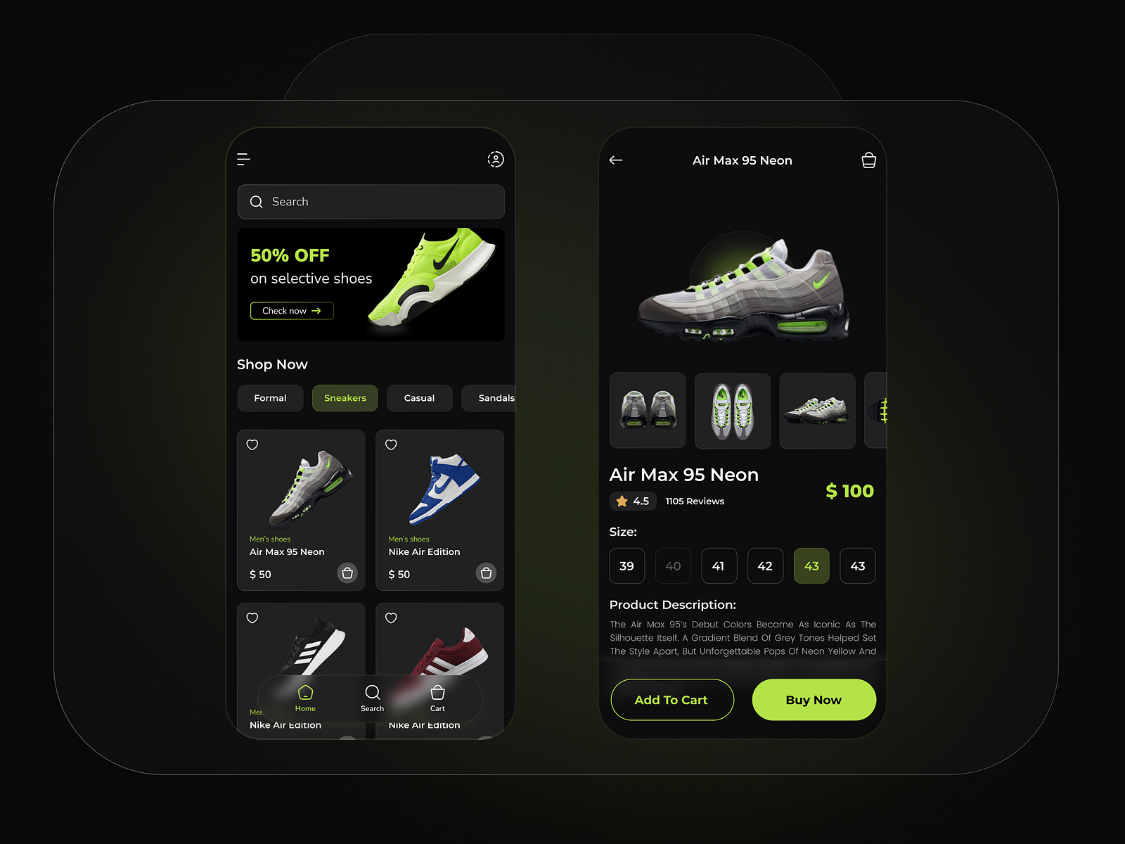 Shoe Store App Design: Glassmorphism UI Style by Iftekhar Alam Mahin on ...