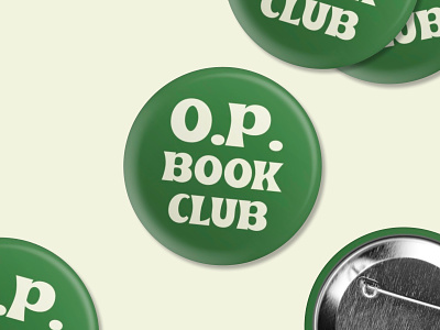 Book Club Buttons book club book store books buttons cream green kansas merch retro swag vintage