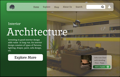Interior Architecture architecture graphic design interior landing page ui uiux webpage