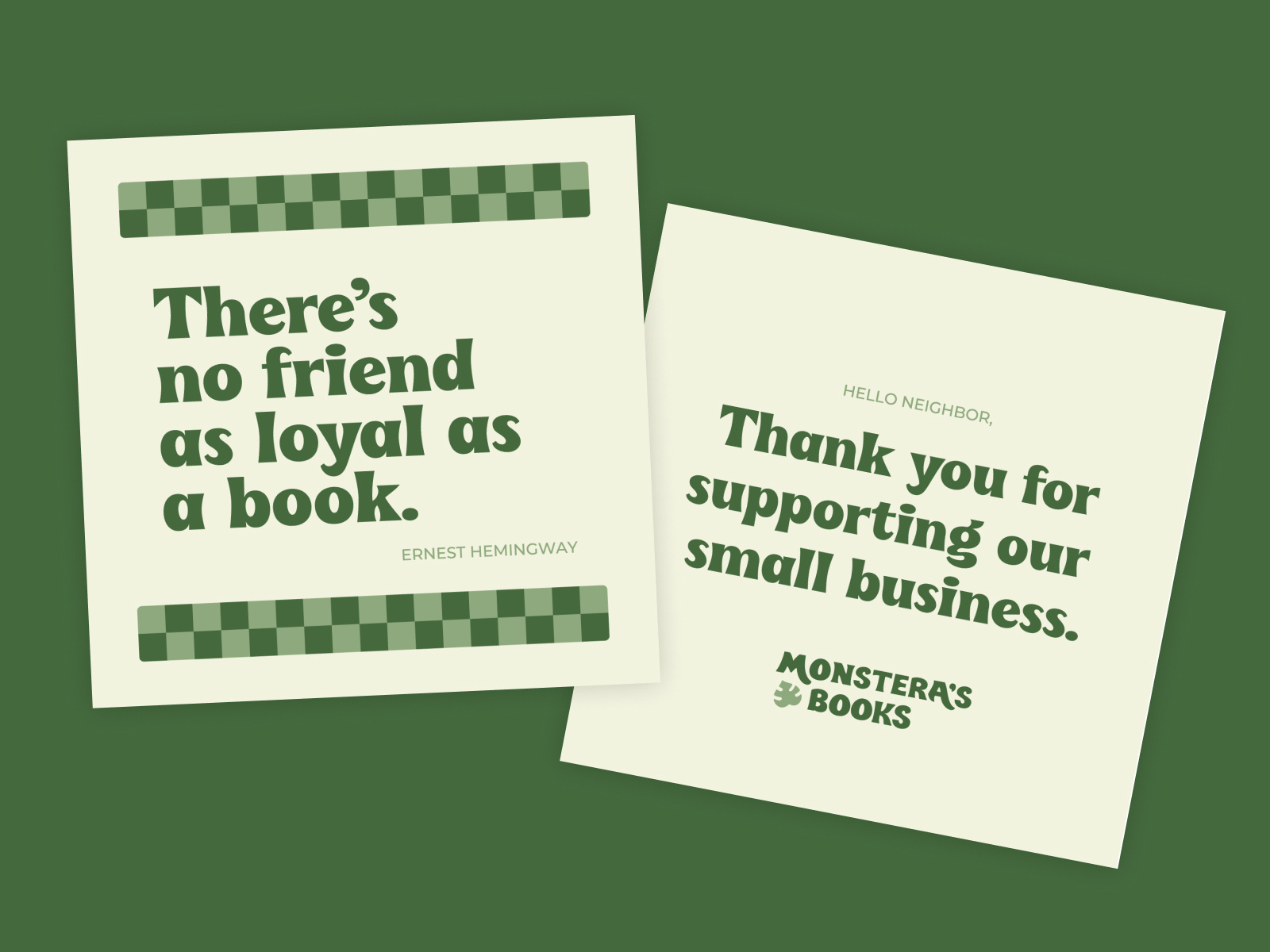 Example of Bookstore Thank You Cards