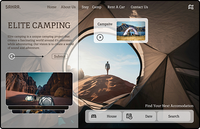 Camping Webpage adventure camping campsite graphic design landing page sahra ui uiux webdesign webpage