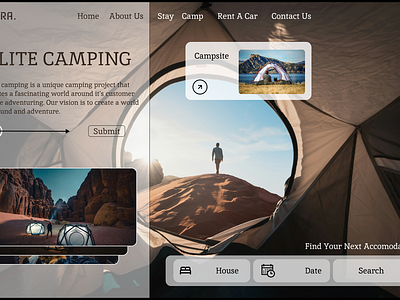 Camping Webpage adventure camping campsite graphic design landing page sahra ui uiux webdesign webpage