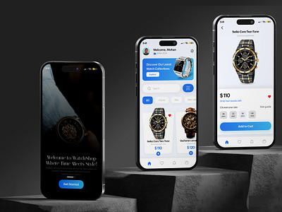 Watchshop UI Design ecommerceui mobielapp mobileapp ui uidesign uxui