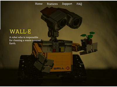Wall-E figma graphic design landing page ui uiux wall e webpage