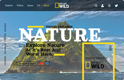 National Geographic design figma graphic design landing page natgeo nature ui uiux webpage