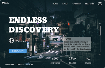 Japan Discovery black discovery figma graphic design japan landing page ui uiux webpage