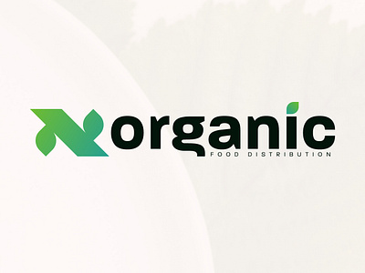 Organic food brand logo food green lettern n nature organic trending