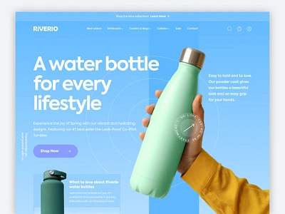 RIVERIO - Bottle Landing Page bottle bottle landing page bottle web design landing landing page landing page design ui uiux web web design web landing page web page web site website website design