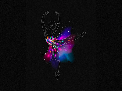 Cosmic Ballerina ✦ Illustration arabesque ballerina ballet beauty classy cosmic croisé dance dancer dancing derriére devant epaulé galaxy illustration logo nebula star tutu universe