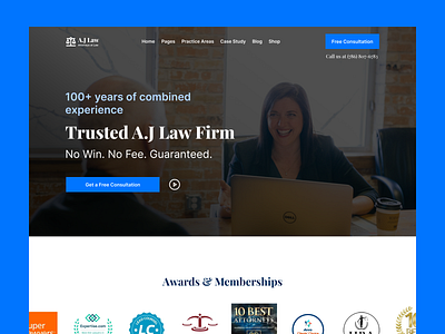 A.J Law Firm Landing Page landing page law firm legal product design ui uxui visual design web design
