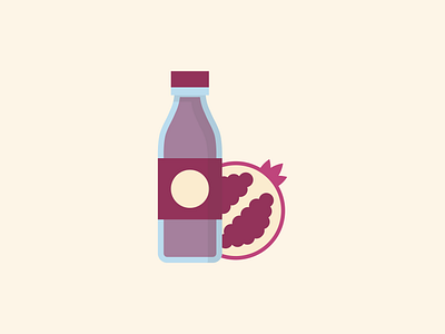 Pomegranate Juice | Icon - Flat - Clean 100 branding design drinks fruit icon illustration juice pom purple real violet