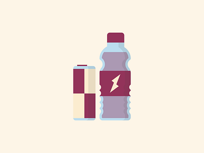 Sports Energy Drink | Icon - Flat - Clean branding can design drink drinks energy flat icon icons ill illustration lightning purple sports violet