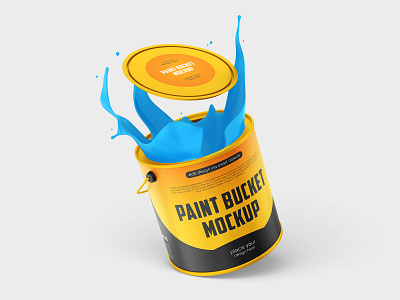 Matte Paint Bucket aluminium bucket hanger household logo metal mockup mockups package packaging pail paint paint bucket paint pail product renovation