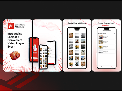 Video Player app- Feature Screens android apps design feature graphics ios mobile mop mvp playstore screen ui ux