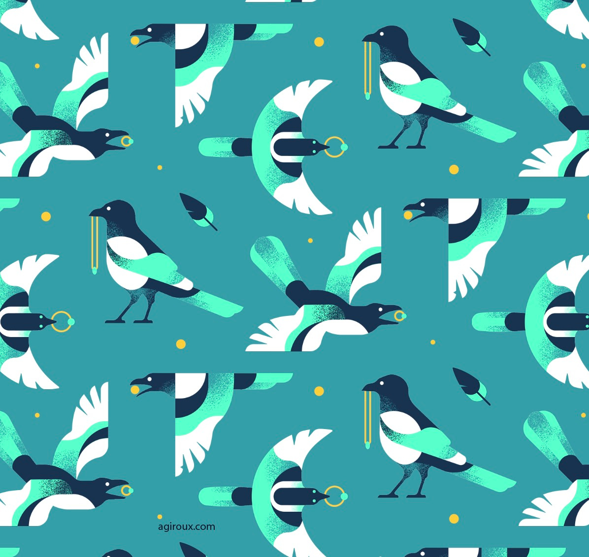 Mischievous Magpies — Patterns by A. Giroux on Dribbble