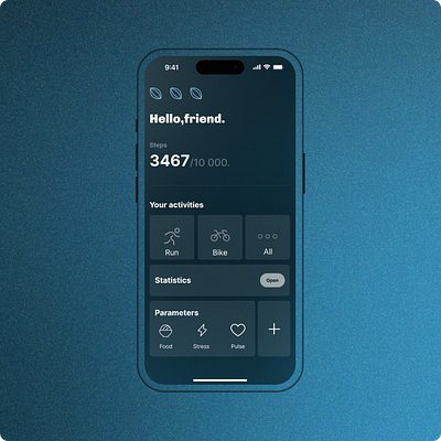 Concept of mobile app for health blue color mobile application product design ui ux