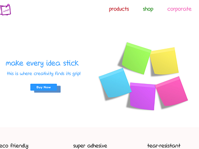 Landing page for post-its! figma landingpage postit sticky notes ui