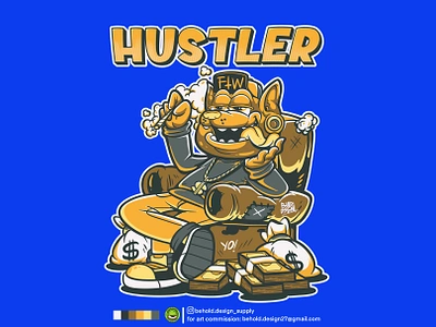 hustler art artwork cartoon cartoon design character design clothing clothing design design illustration logo merch